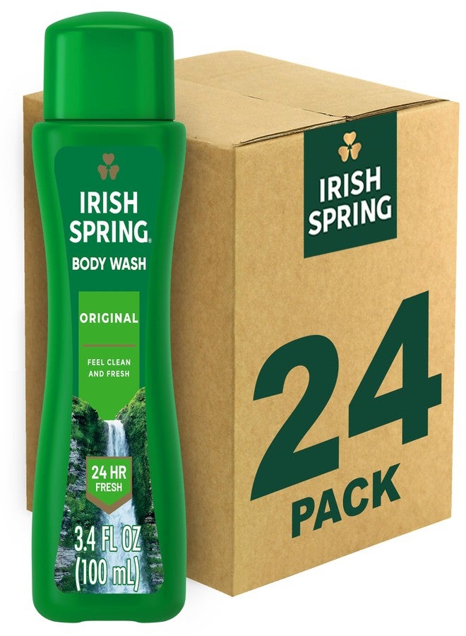 Irish Spring Men's Body Wash Shower Gel, Original Clean, Travel Size Body Wash, 3.40 Fl Oz (Pack of 24) - Image 1